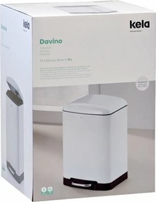 Coș cu pedale Kela DAVINO 12 l, alb
