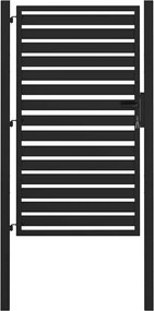 vidaXL Poarta de gradina incuiata neagra 100x150 cm aluminiu