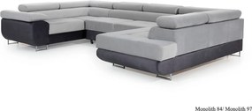 Colțar lemn masiv Formă U Extensibil Lety 340x202cm Personalizabil