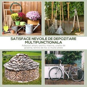 Copertina pentru masini Outsunny pentru Exterior 2,4x2m, Tesatura PE, Verde | Aosom Romania