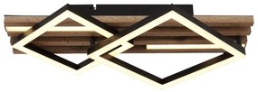 Plafoniera LED riflaj MDF cu efect de lemn OBRIEN
