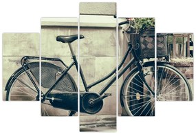 Tablou - Bicicleta de epocă cu flori (150x105 cm)