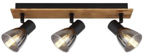 Plafoniera cu 3 spoturi directionabile design modern CLAUDE negru, maro