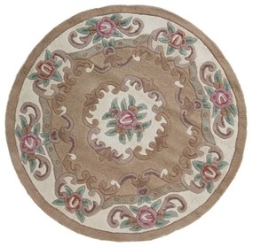 Covor din lână Flair Rugs Aubusson, ⌀ 120 cm, bej
