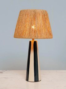 Lampa de masa, cu abajur din rafie, H54cm, Antibes