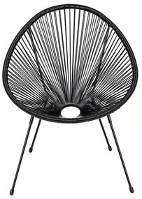 Fotoliu de grădină din ratan artificial Bonami Selection Avocado, negru