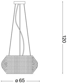Lustră de cristal pe cablu Ideal Lux PASHA 14×E14/40W/230V