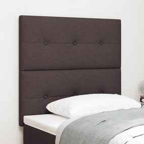vidaXL Cap de pat LED maro închis, 90 cm, țesătură