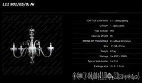 Lustra 5 brate eleganta design LUX, L11 901/05/0