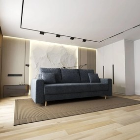 Canapea extensibilă dumonde cu ladă de depozitare si sezut confortabil din spuma high-density, Kronos Euphoria Grafit 210x100 cm