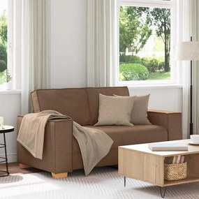vidaXL Canapea cu 2 locuri, maro, 120 cm, material textil