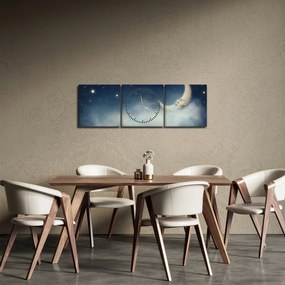 Tablou - Luna cu stele (cu ceas) (90x30 cm)