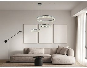 Lustră cu cristale LED THALIA, reglabilă, suspendată pe cablu, 120W/230V 3000-6000K + telecomandă