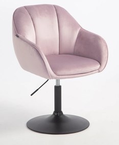 HR2055N Scaun Mov din Catifea cu Bază Neagră