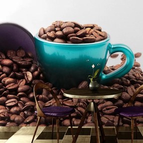 Fototapet autoadeziv ceașca cu boabe de cafea