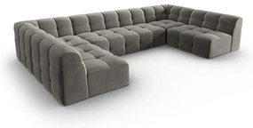 Colțar gri cu tapițerie din catifea (în formă de "U") Kendal – Micadoni Home