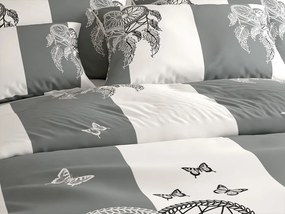 Lenjerie de pat din bumbac TIRSO POLY gri-alb Dimensiune lenjerie de pat: 70 x 90 cm | 140 x 200 cm