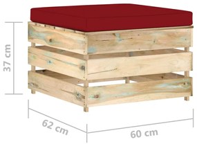 Set mobilier gradina cu perne, 3 piese, lemn verde tratat Bordo, 3