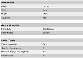Lustra aplicata cu 4 spoturi directionabile Stage crom satin