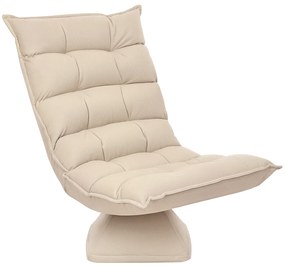 HOMCOM Fotoliu relax fotoliu lounge design spătar căptușit reglabil pivotant 360° acoperire din lin bej | Aosom Romania
