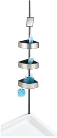 Raft telescopic pentru duș Wenko Prea Silver/Black, 27 x 20 cm
