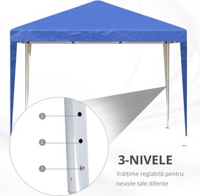 Outsunny Pavilion Pliabil cu Structură din Oțel și Acoperiș Oxford Rezistent la Apă, Ușor de Asamblat, Ideal pentru Evenimente | Aosom Romania