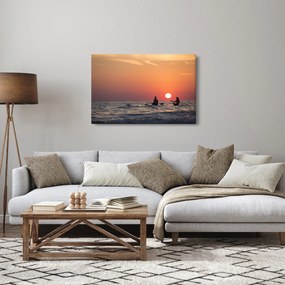 Tablou cu canoiști în apus de soare (90x60 cm)