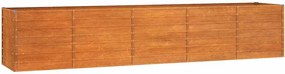 vidaXL Strat înălțat de grădină, ruginiu, 400x80x77 cm, oțel corten