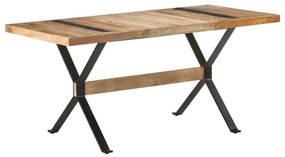 vidaXL Masă de bucătărie, 160 x 80 x 76 cm, lemn de mango nefinisat