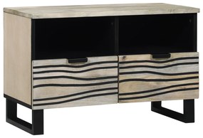vidaXL Dulap TV cu sertar Alb 70 x 33 x 46 cm Lemn masiv de mango