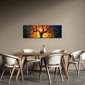 Tablou - Arborele vieții în mozaic (cu ceas) (90x30 cm)