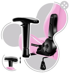Scaun gaming pentru copii Rover 6 (alb + roz). 1087546