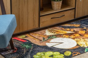 ANDRE 9009 covor lavabil Gustări bucatarie anti-alunecare - maro / galben