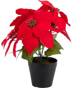 Floare artificială de Crăciun Poinsettia înghiveci, 25 x 30 cm