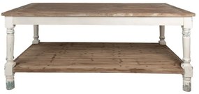 Masă de prezentare shabby chic, cu finisaj alb antichizat, Clarisse, 200x100x85 cm