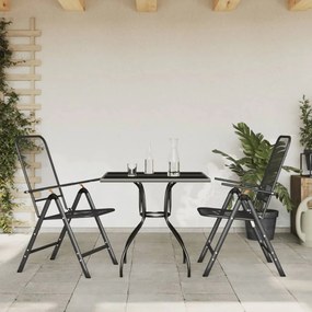 3211817 vidaXL Set de masă pentru grădină, 3 piese, plasă metalică antracit