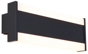 Lampă de perete modernă neagră 30cm incl. LED CCT IP54 - Vanya