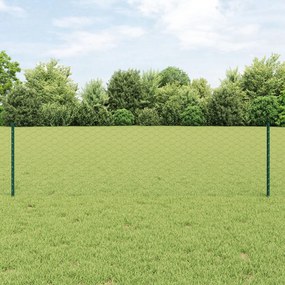 panouri pentru gard vidaXL 11 buc U-Channel Verde 120 cm Oțel