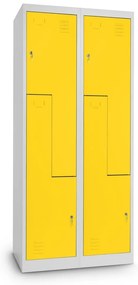 Dulap metalic Z, 80 x 50 x 180 cm, încuietoare cu cilindru, galben - RAL 1023