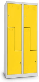 Dulap metalic Z, 80 x 50 x 180 cm, încuietoare cu cilindru, galben - RAL 1023