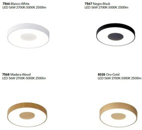 Plafoniera LED Smart dimabila cu telecomanda COIN 38cm lemn
