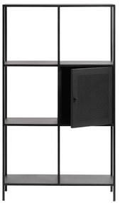 Bibliotecă neagră din metal 80x138 cm Malibu – Unique Furniture