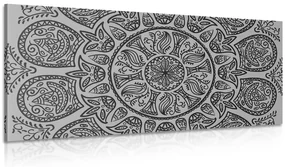 Tablou Mandala cu un model natural abstract în design alb-negru