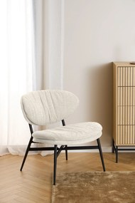 MAZZONI EXPORT SOPHIA Bej (material Apia 453)/cadru negru - FOTOLIU DE ODIHNĂ SCAUN PENTRU SALON/BIROU TAPIȚAT