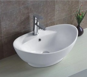 Lavoar pe blat Inter Ceramic Art alb lucios 59 cm