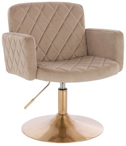 HR802N Scaun Latte din Catifea cu Bază Aurie