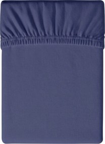Cearsaf jersey albastru marin 90 x 200 cm