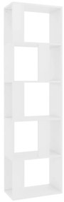 800108 vidaXL Bibliotecă/Separator cameră, alb, 45x24x159 cm, PAL