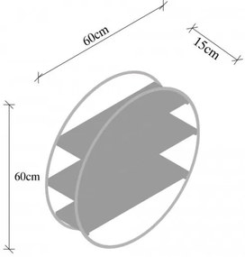 Etajeră de perete TULIPA 60x15 cm molid/negru