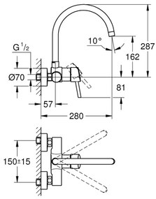 GROHE Concetto 32667001 - baterie pentru chiuvetă, 280 mm, crom lucios